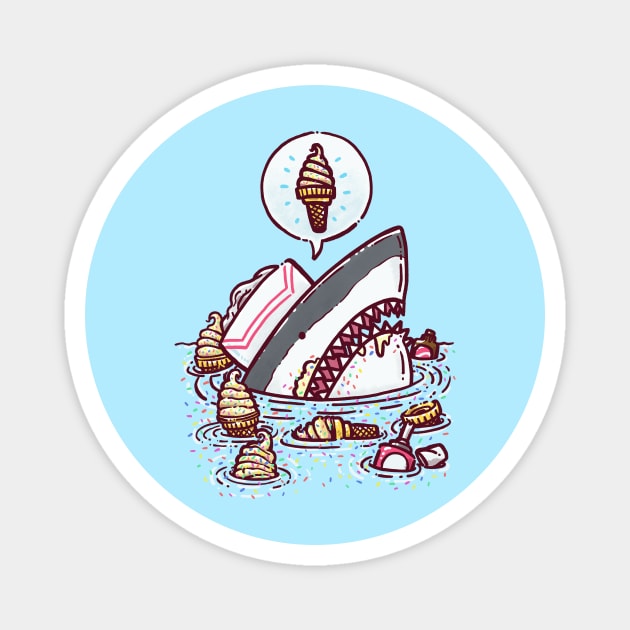 Ice Cream Cone Shark Magnet by nickv47